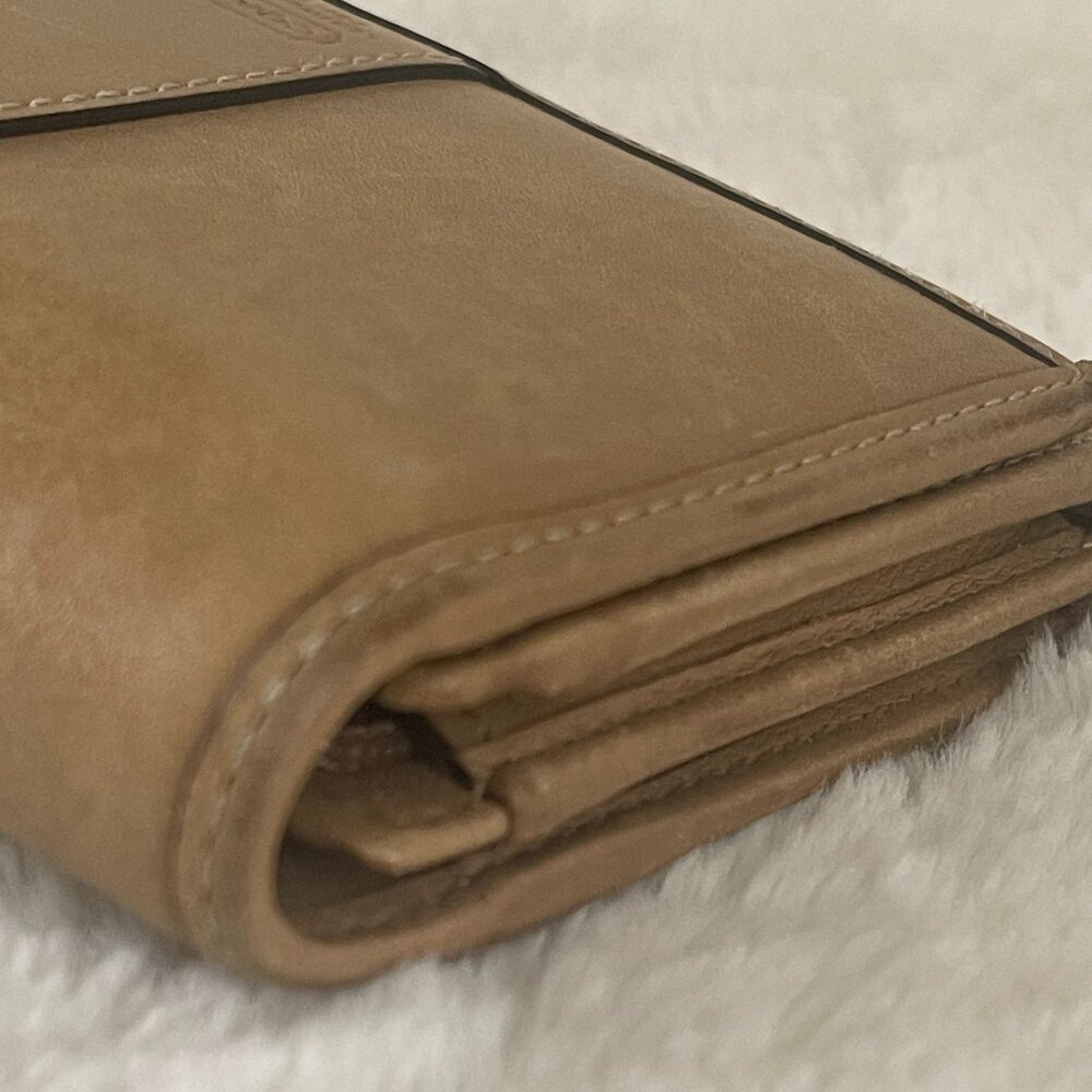 Coach Hamilton Tan Leather Wallet Bi-Fold Snap Closure Logo - Picture 6 of 15